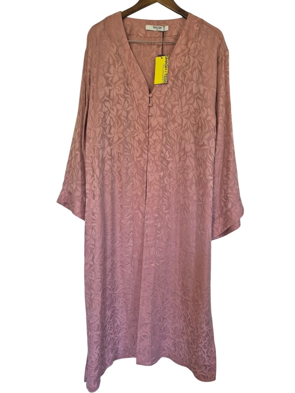 Smash + Tess Collab Disco Duster Satin Retro Rose Robe Coverup M/L - Picture 2 of 12